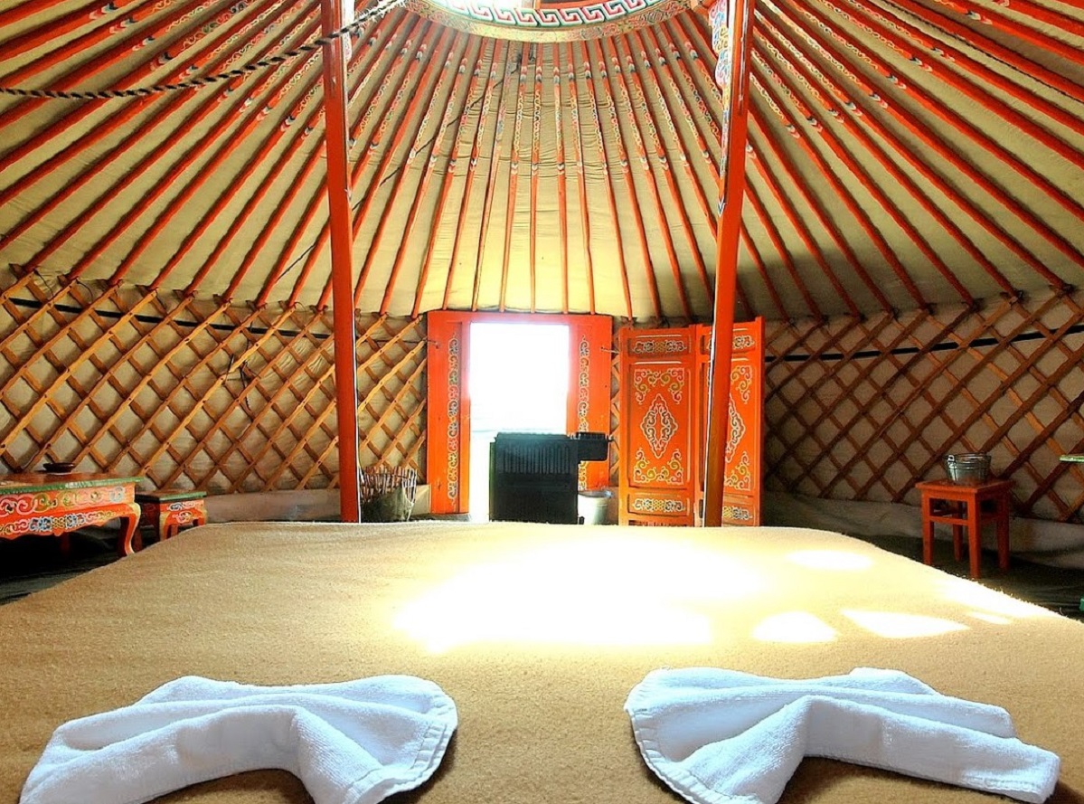 The inside of the ger at Sweet Gobi Geolodge | Unique Lodge | Mongolia